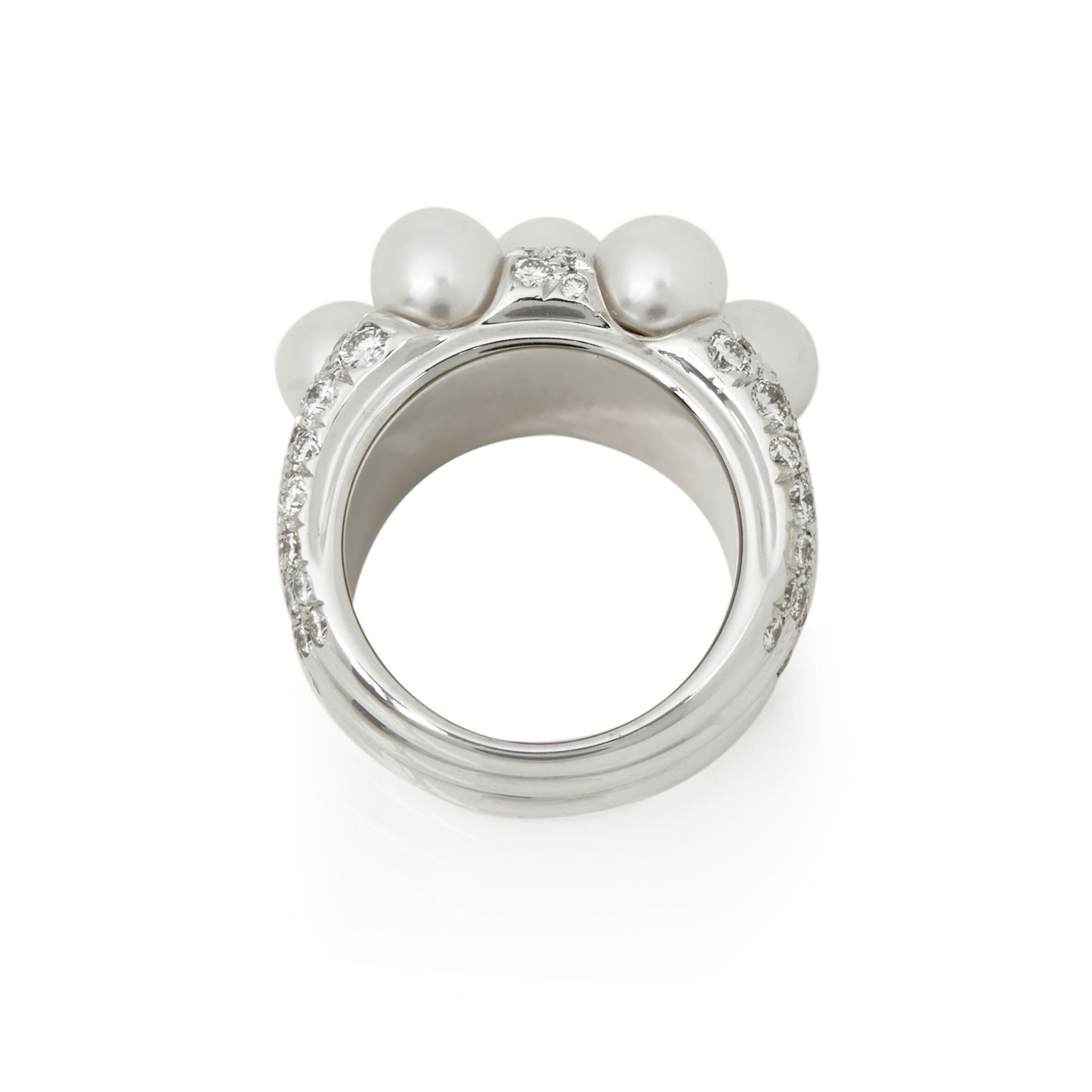 Mikimoto 18k White Gold Akoya Pearl & Diamond Cocktail Ring - Image 2 of 7