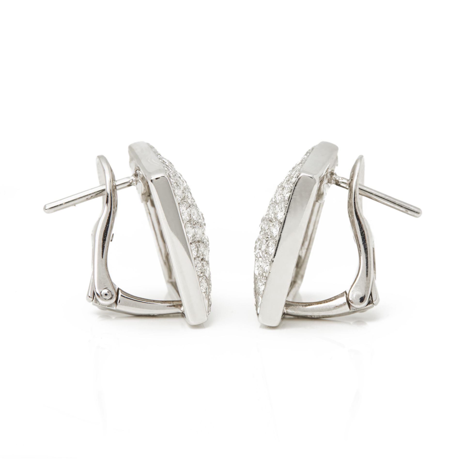 Cartier 18k White Gold Diamond Berlingot Earrings - Image 4 of 4