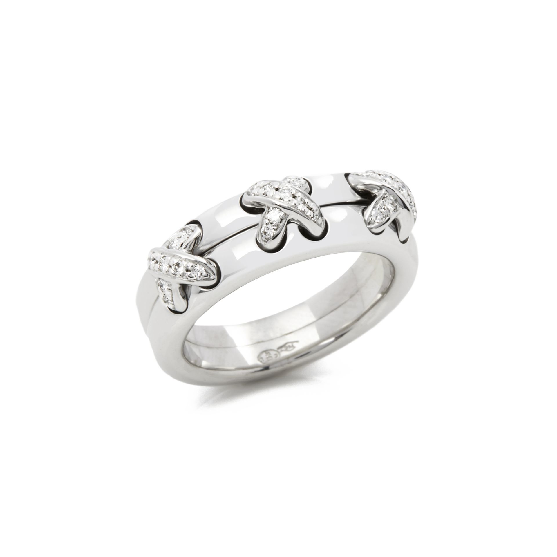 Chaumet 18k White Gold Diamond Liens Ring