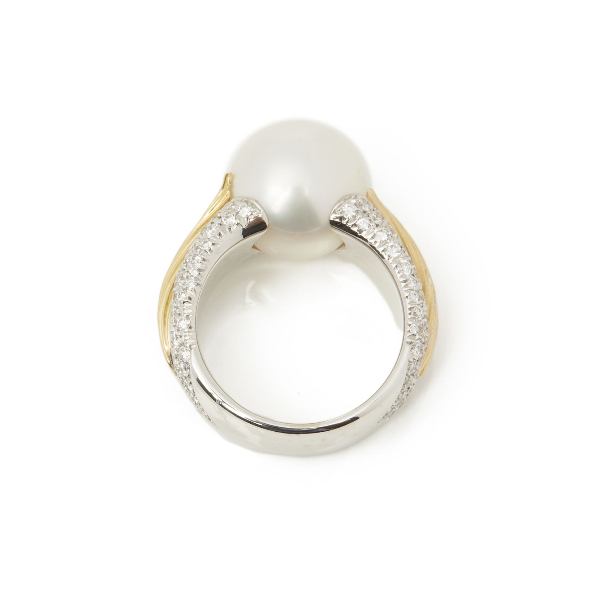 Mikimoto 18k White & Yellow Gold Akoya Pearl & Diamond Cocktail Ring - Image 3 of 7