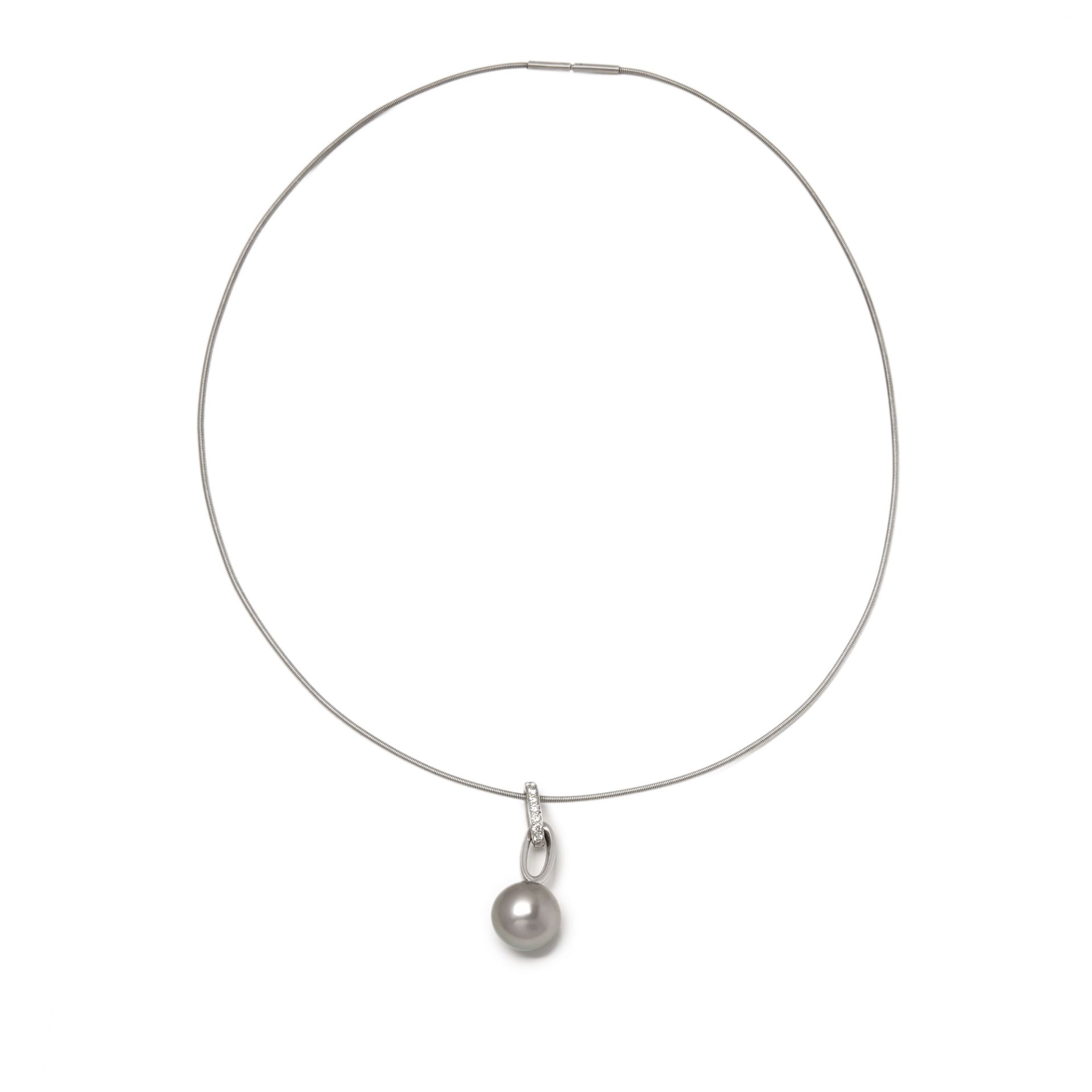 Boodles 18k White Gold Cultured Pearl & Diamond Pendant Necklace - Image 6 of 7