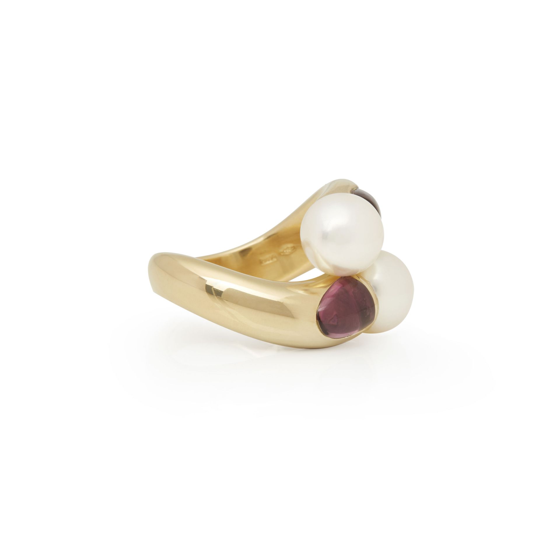 Mikimoto 18k Yellow Gold Akoya Pearl & Tourmaline Ring - Image 7 of 8