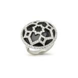 Tiffany & Co. 18k White Gold Onyx & Diamond Paloma Picasso Zellige Ring