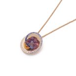 De Grisogono, 18k Rose Gold Diamond, Sapphire & Amethyst Chiocciolina Necklace