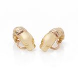 Cartier 18k Yellow, White & Rose Gold Panthère Earrings