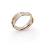 Cartier, 18k Yellow, White & Rose Gold Small Trinity Ring