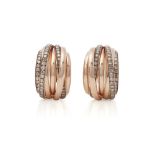 De Grisogono 18k Rose Gold Brown Diamond Allegra Earrings