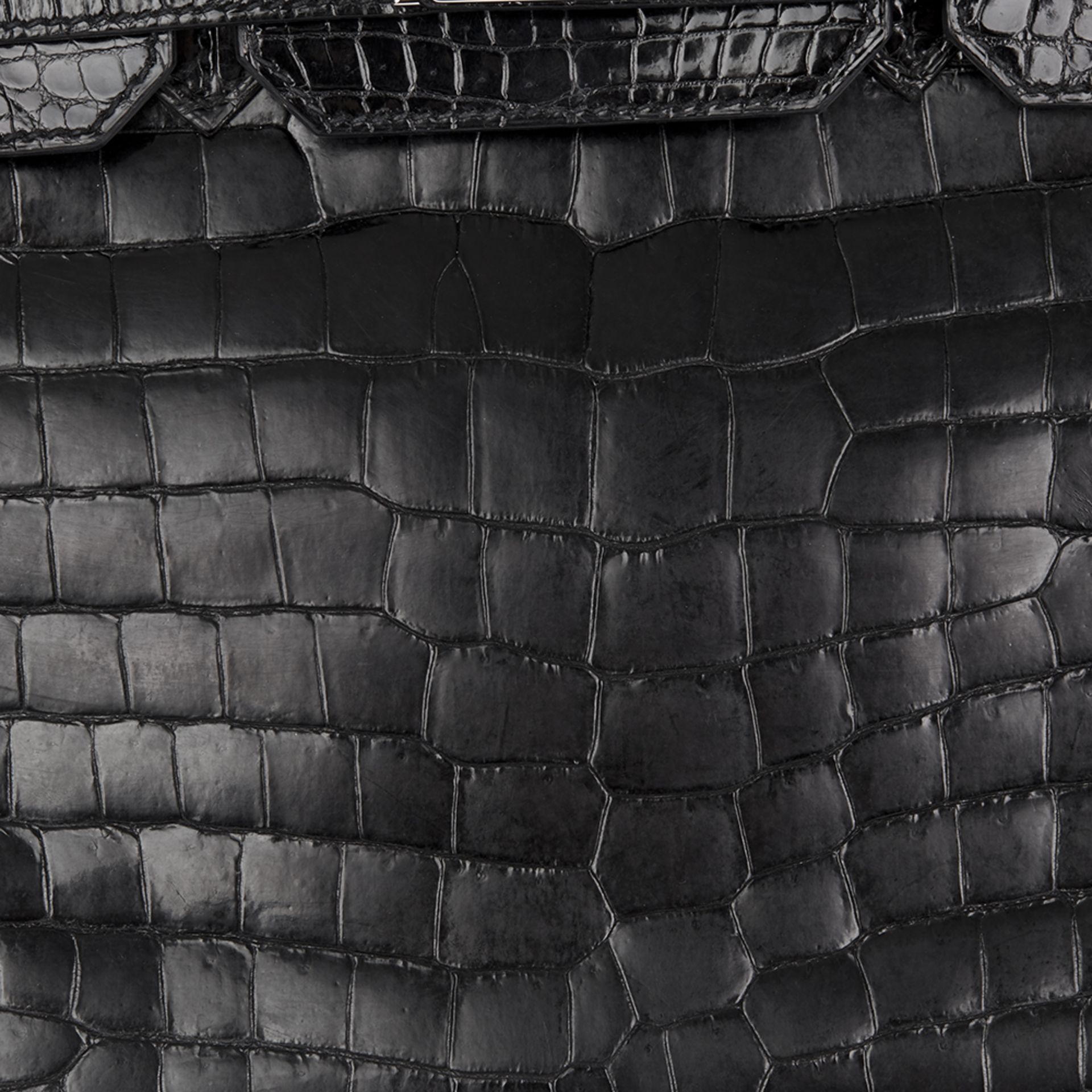 Hermés Black Shiny Porosus Crocodile Leather Birkin 30cm - Image 2 of 11