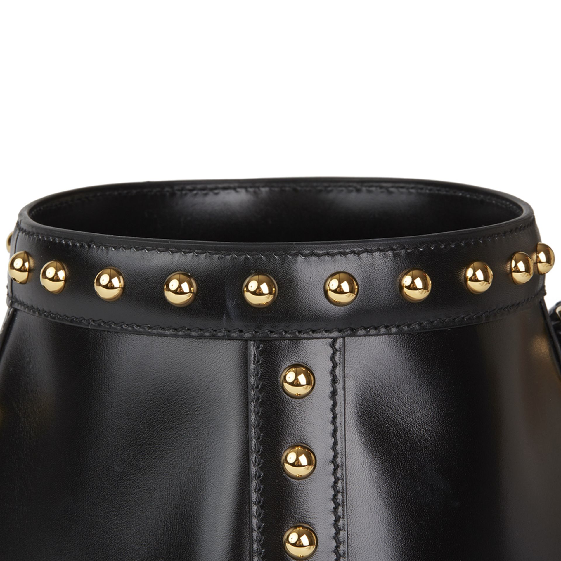 Black Box Calf Leather Clouté Farming Bucket Bag - Image 6 of 11