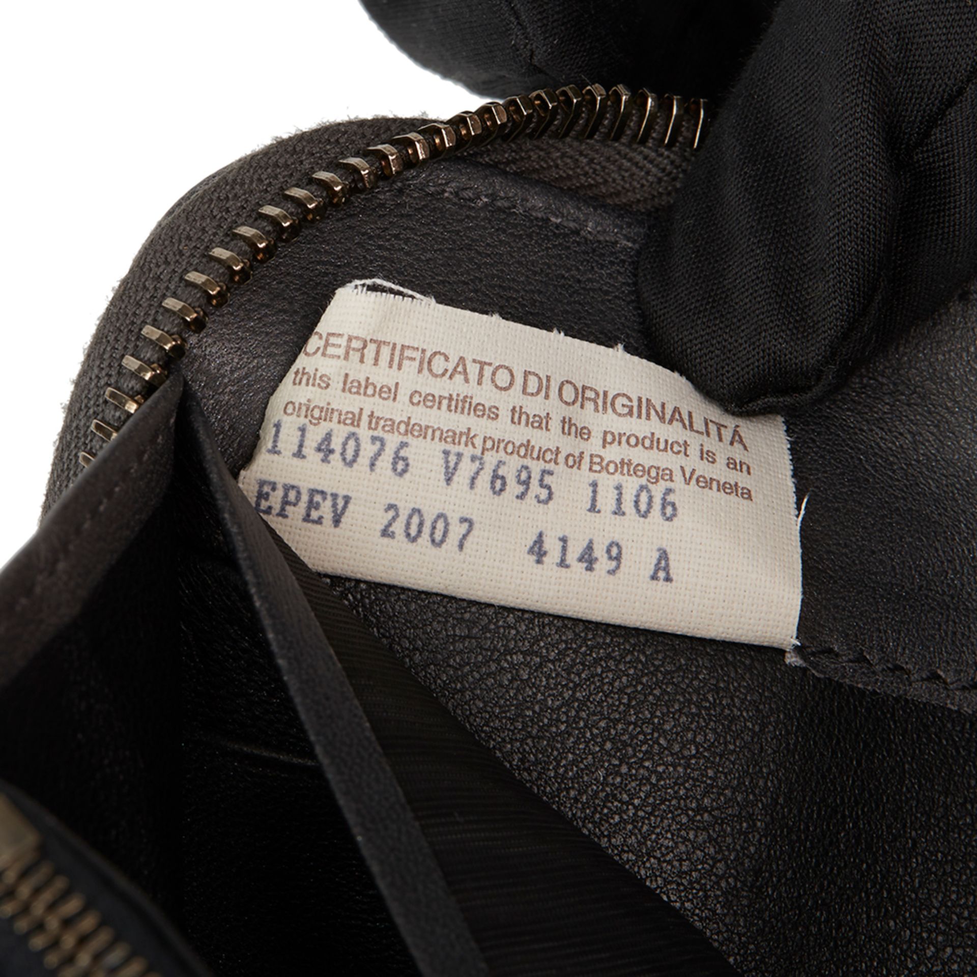 Bottega Veneta Grey Woven Lambskin Leather Zip Around Wallet - Image 4 of 11