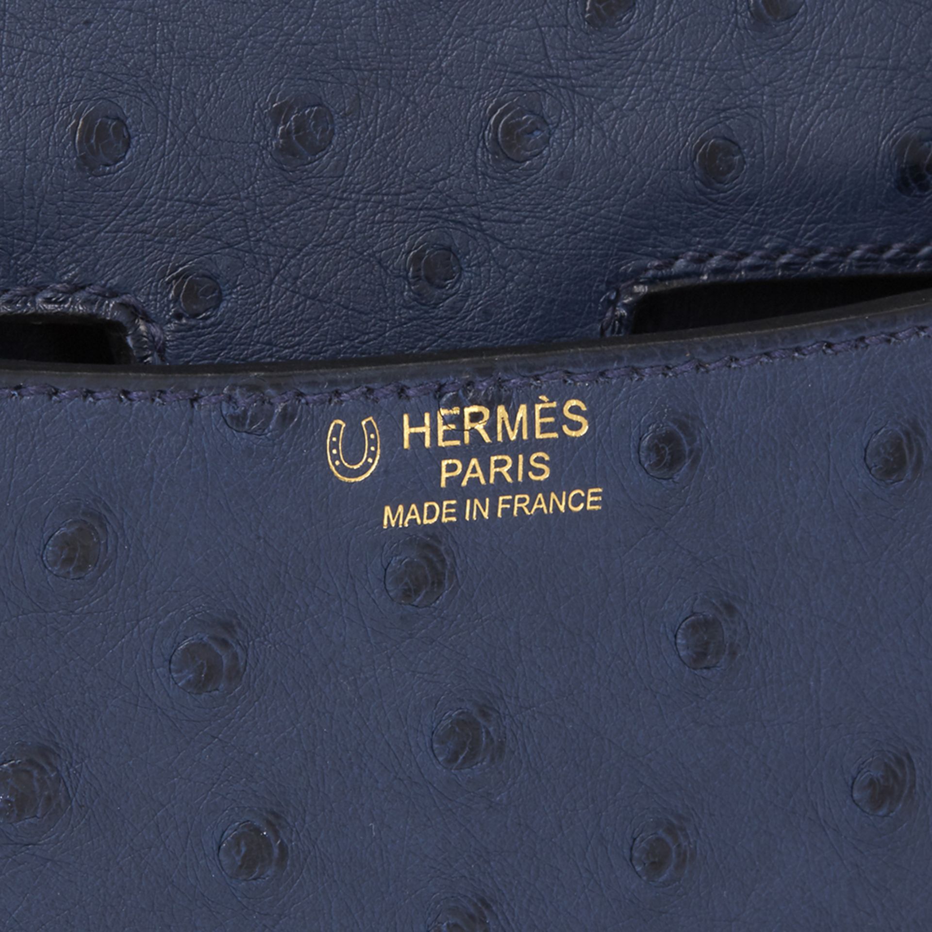 Hermés Bleu de Malte Ostrich Leather Special Order Constance 24 - Image 5 of 11