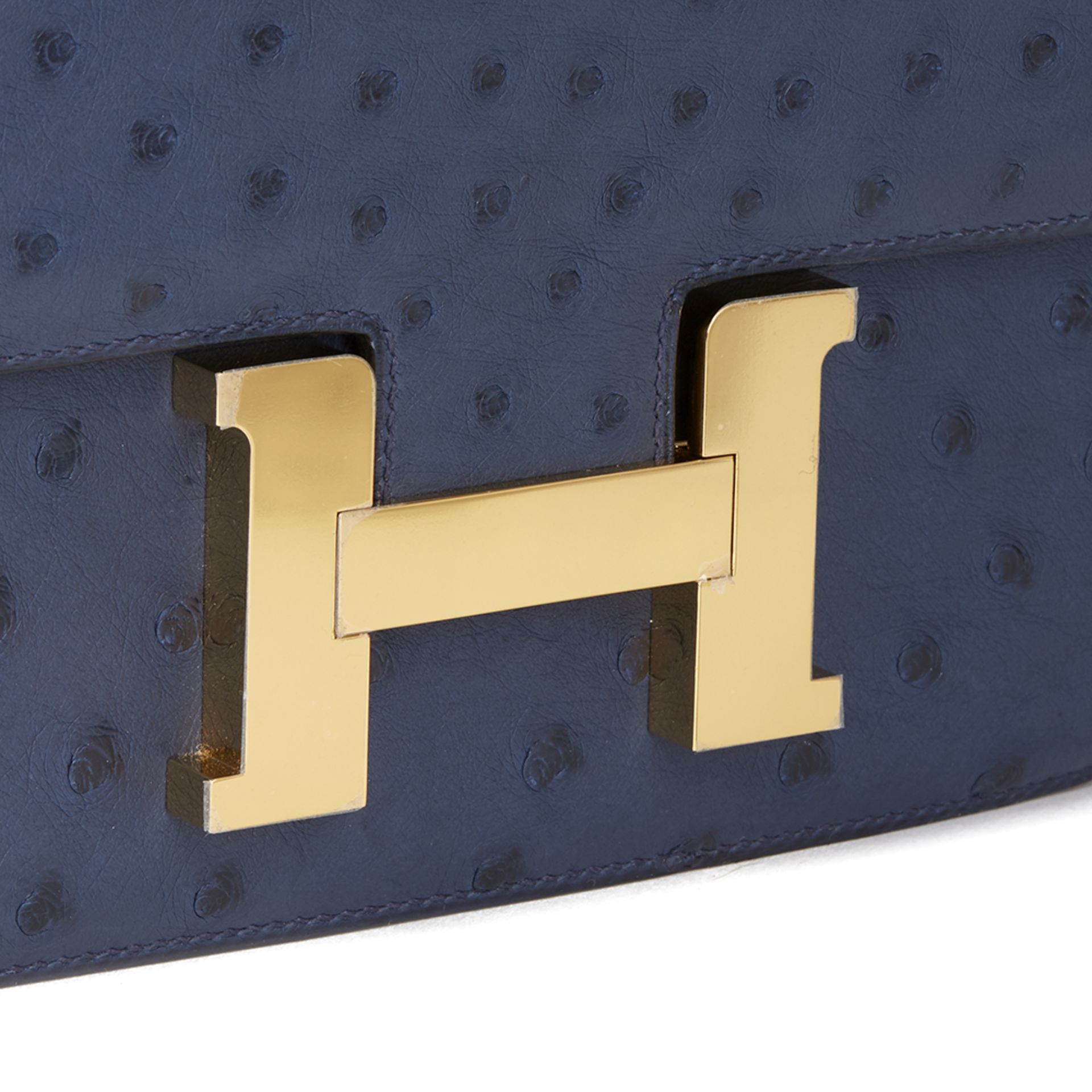 Hermés Bleu de Malte Ostrich Leather Special Order Constance 24 - Image 7 of 11