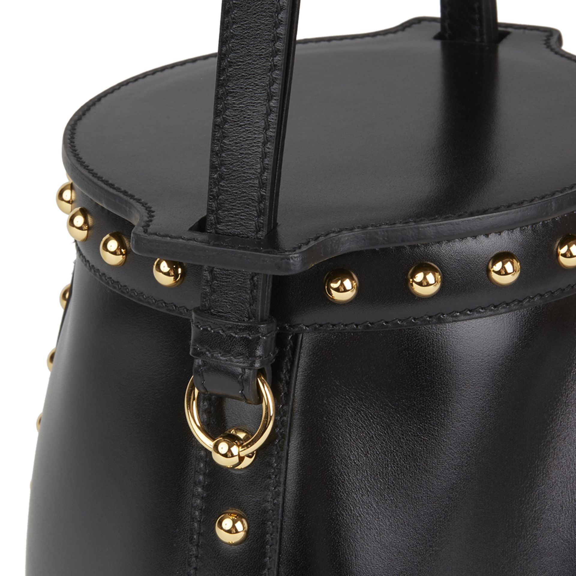 Black Box Calf Leather Clouté Farming Bucket Bag - Image 7 of 11