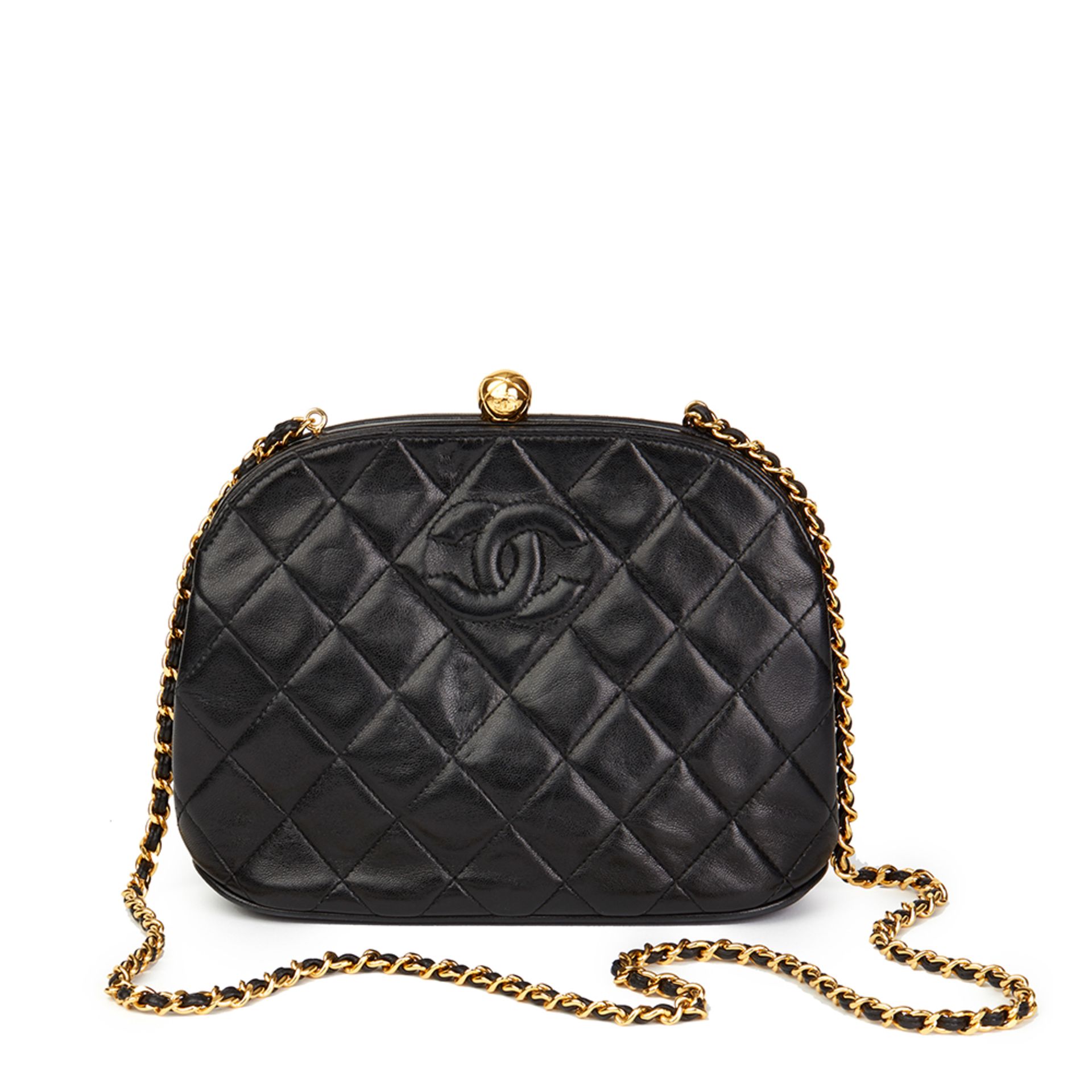 Chanel Black Quilted Lambskin Vintage Timeless Frame Bag
