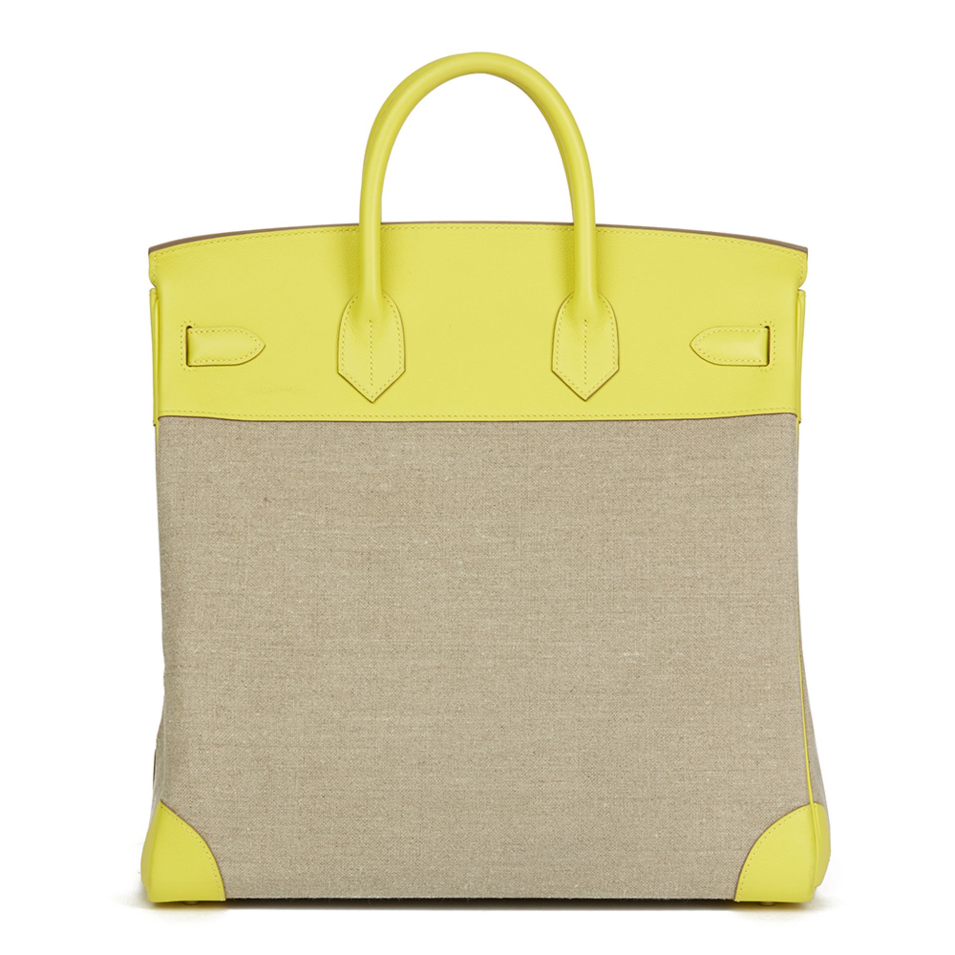 Hermés Lime Evercolour Leather & Ficelle Toile Birkin 40cm HAC - Image 8 of 10