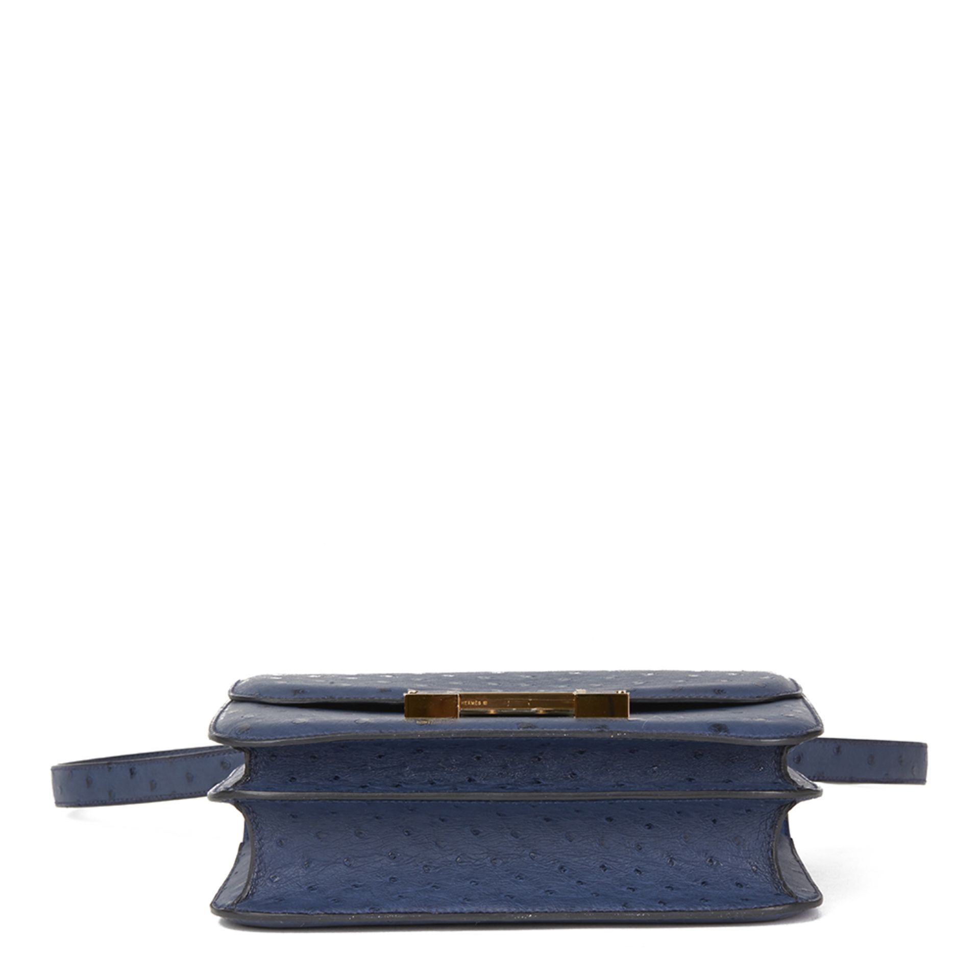 Hermés Bleu de Malte Ostrich Leather Special Order Constance 24 - Image 8 of 11