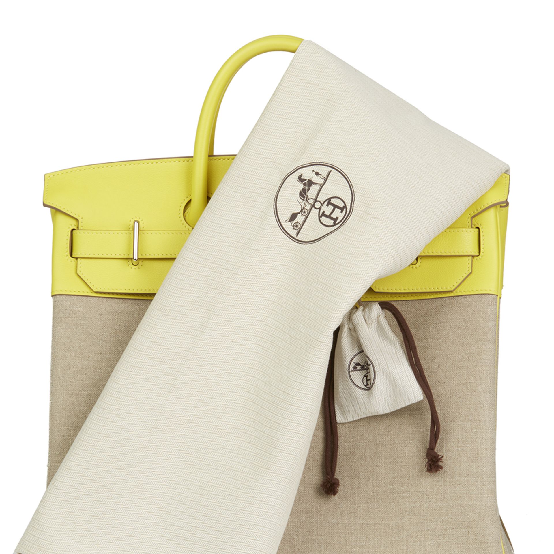 Hermés Lime Evercolour Leather & Ficelle Toile Birkin 40cm HAC - Image 2 of 10