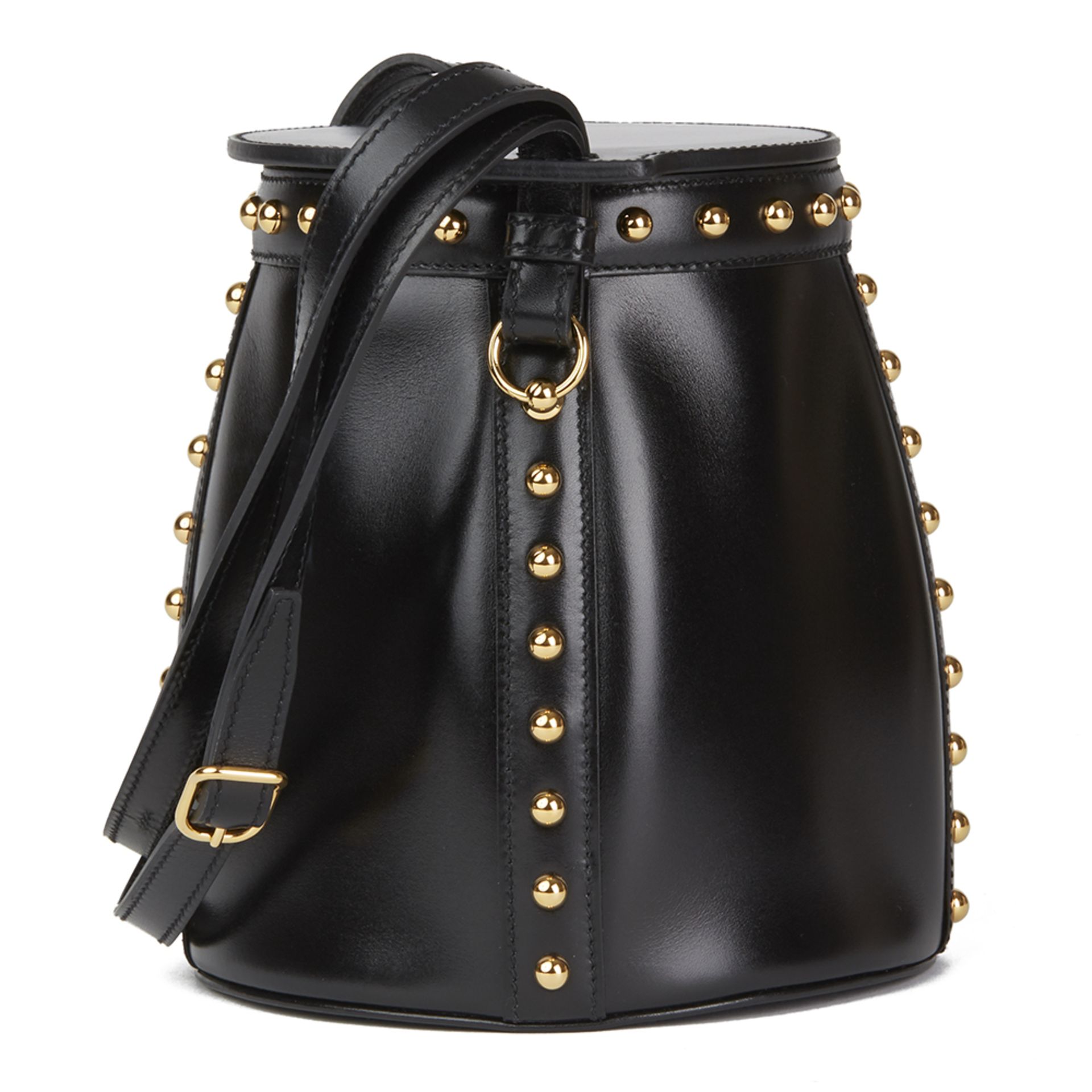 Black Box Calf Leather Clouté Farming Bucket Bag - Image 10 of 11