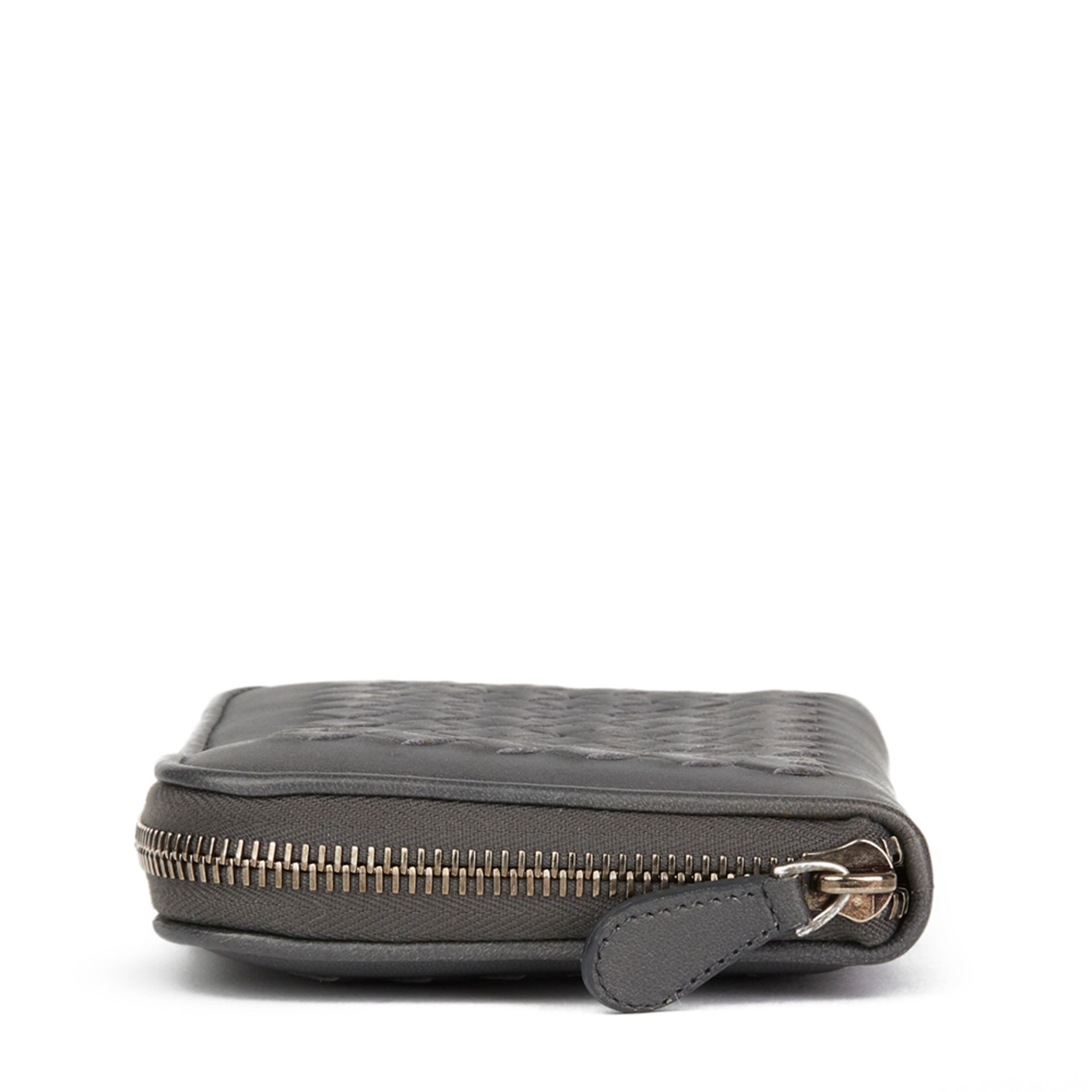 Bottega Veneta Grey Woven Lambskin Leather Zip Around Wallet - Image 10 of 11