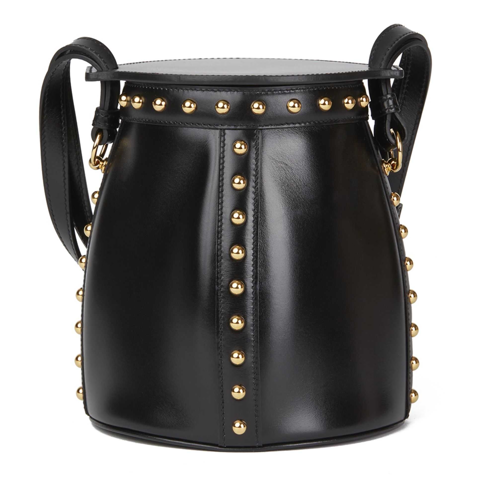 Black Box Calf Leather Clouté Farming Bucket Bag - Image 9 of 11