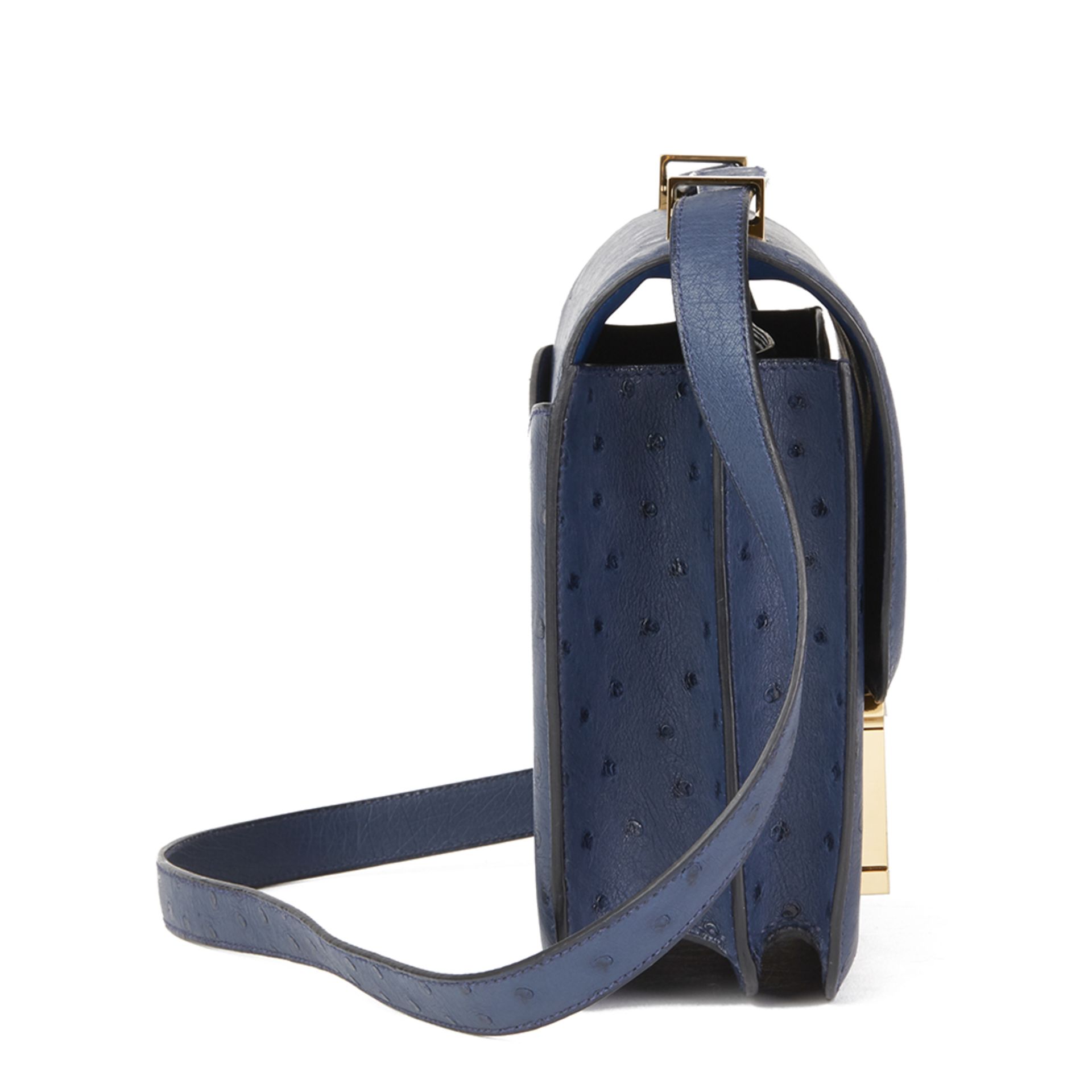 Hermés Bleu de Malte Ostrich Leather Special Order Constance 24 - Image 11 of 11