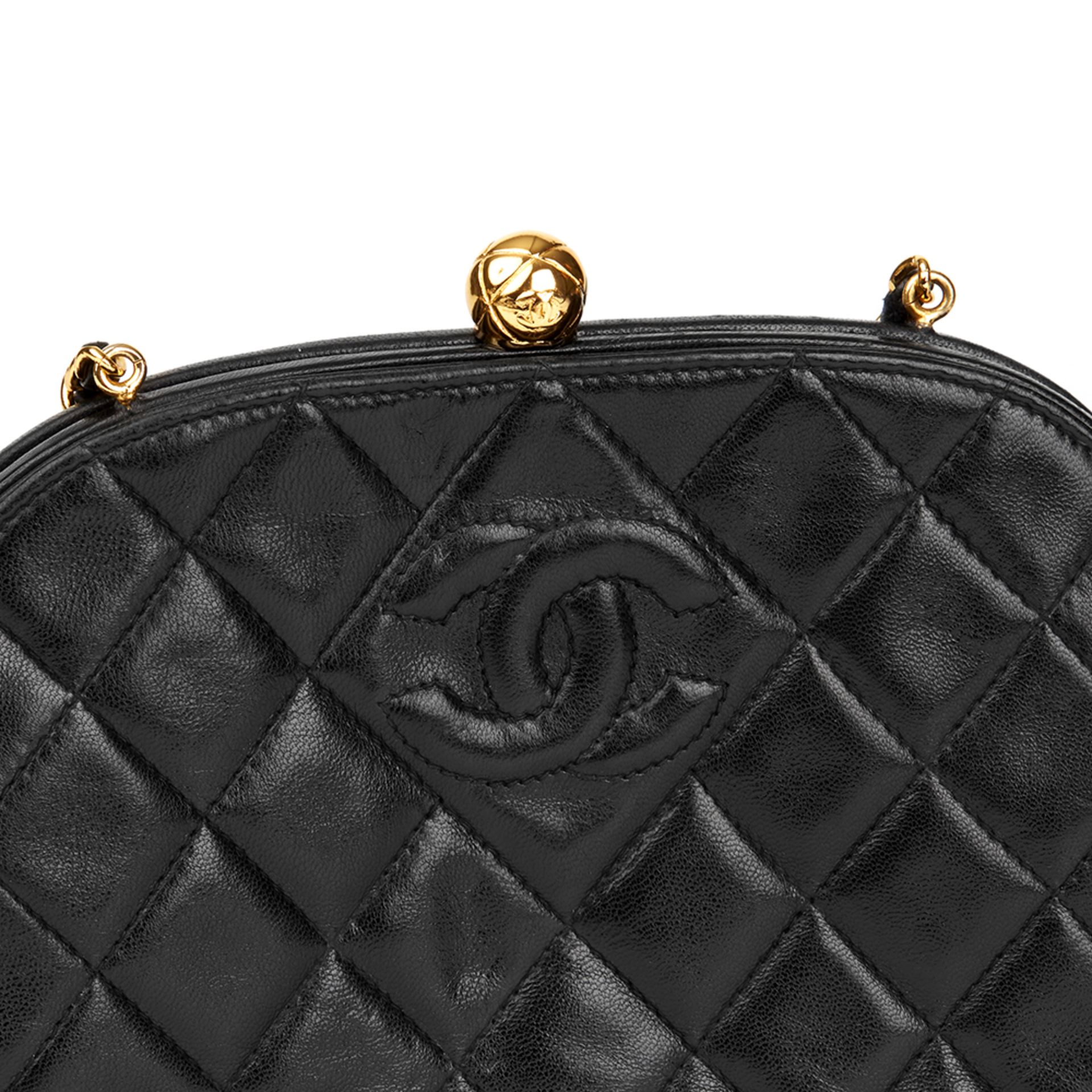 Chanel Black Quilted Lambskin Vintage Timeless Frame Bag - Image 6 of 9