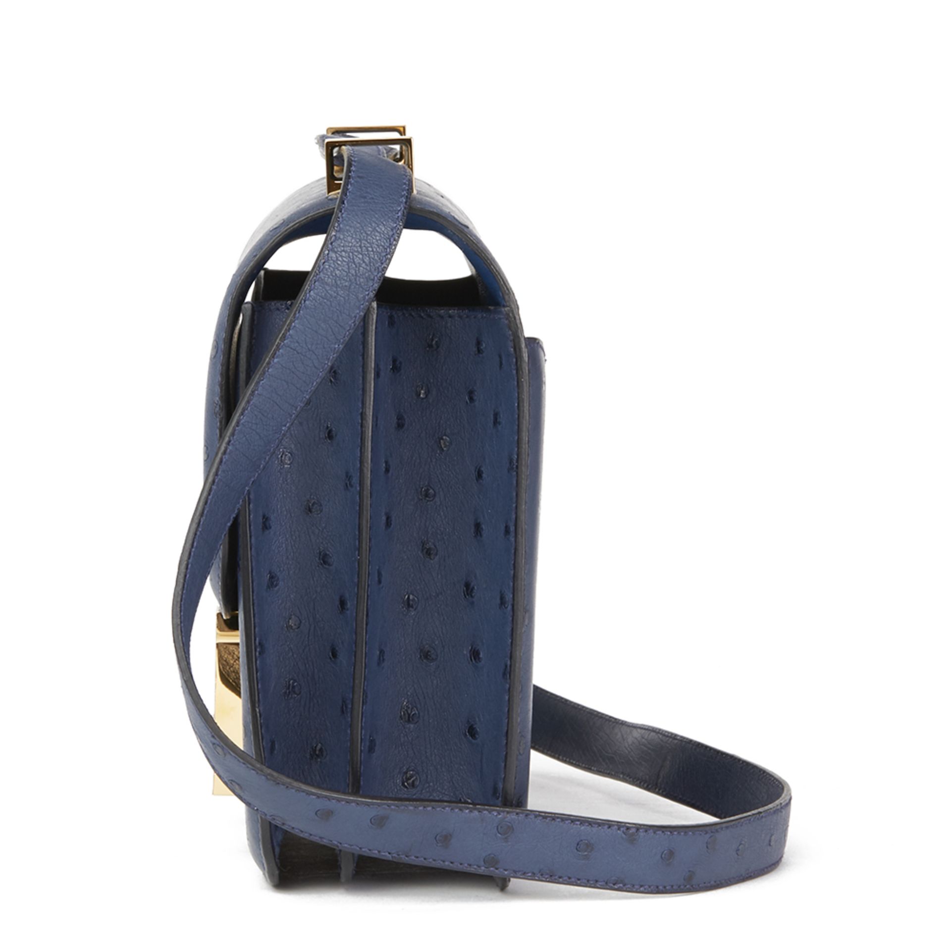 Hermés Bleu de Malte Ostrich Leather Special Order Constance 24 - Image 10 of 11