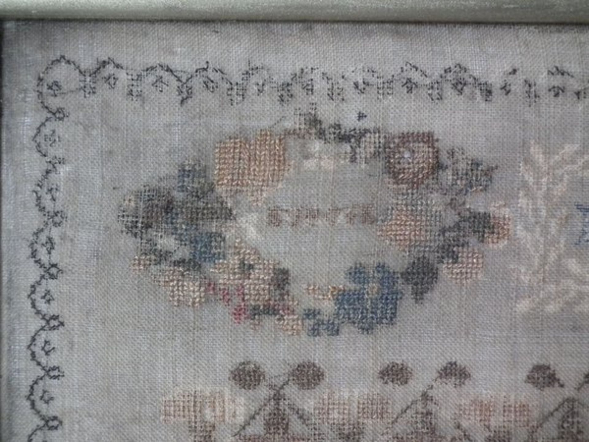 Antique Map Sampler, 1848, by Sarah Wilson - Image 8 of 9