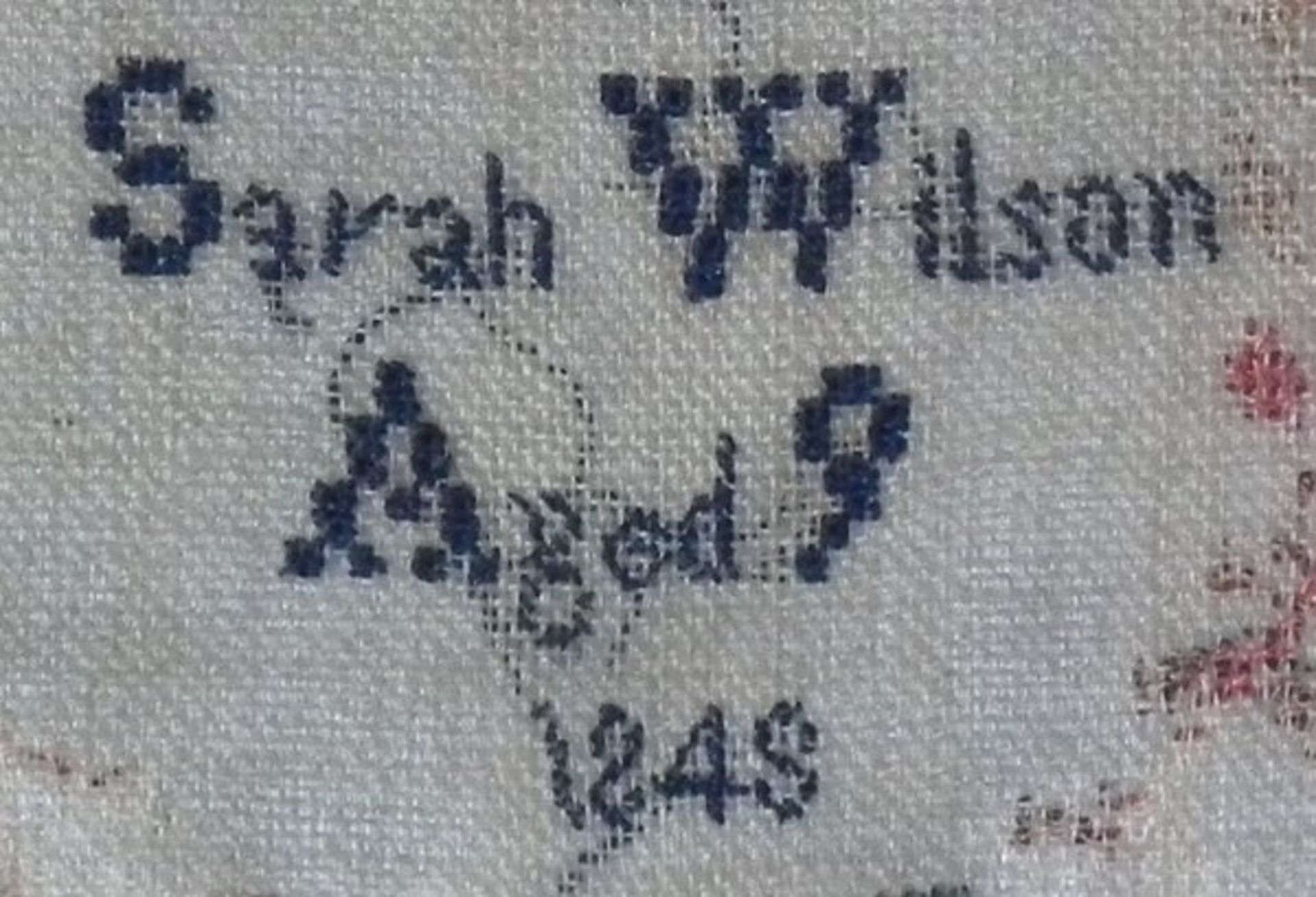 Antique Map Sampler, 1848, by Sarah Wilson - Image 5 of 9