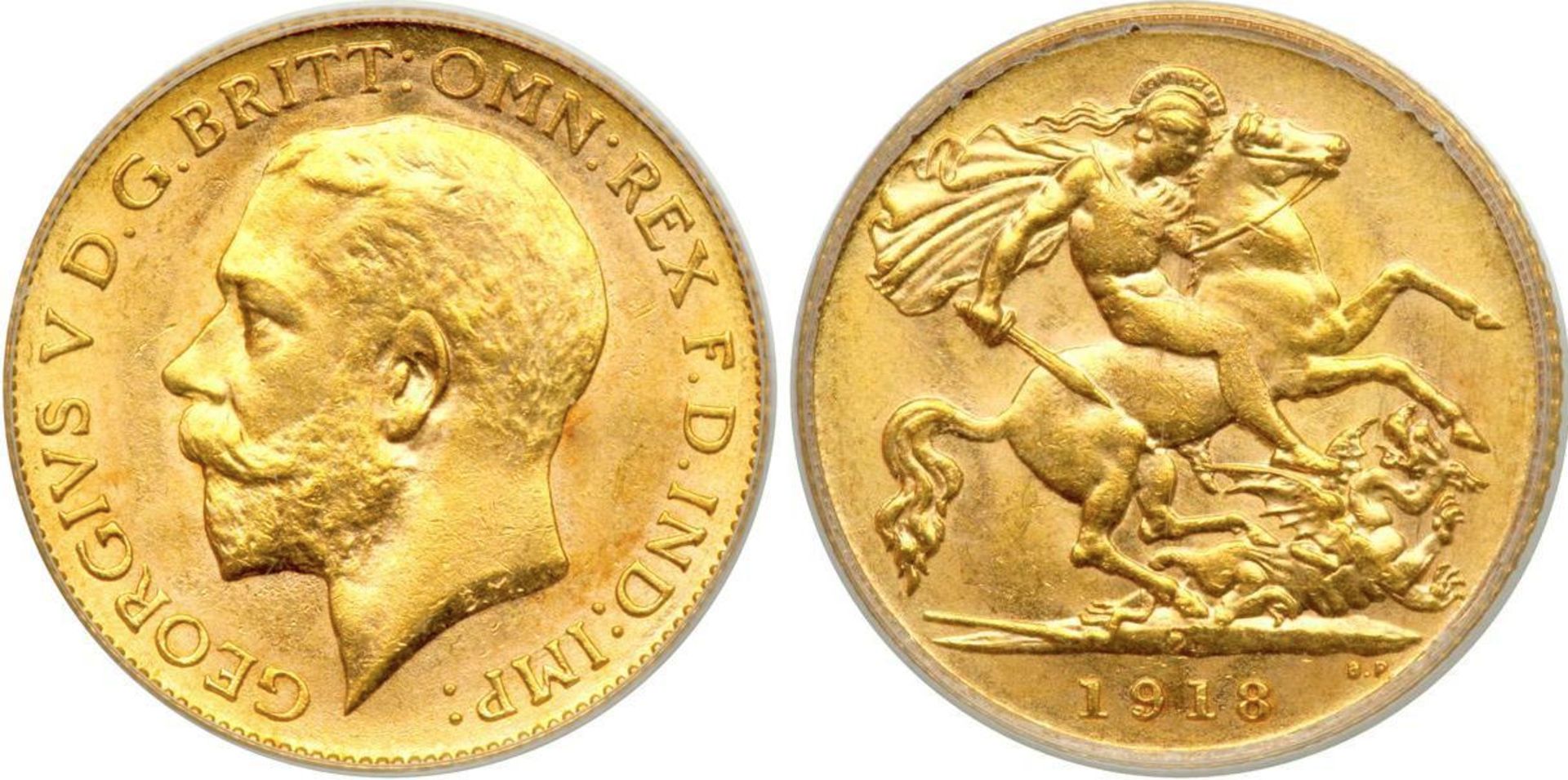 1918 - Half Sovereign - King George V - EXTREMELEY RARE - Valuation £12000 - £16000 - Image 2 of 3