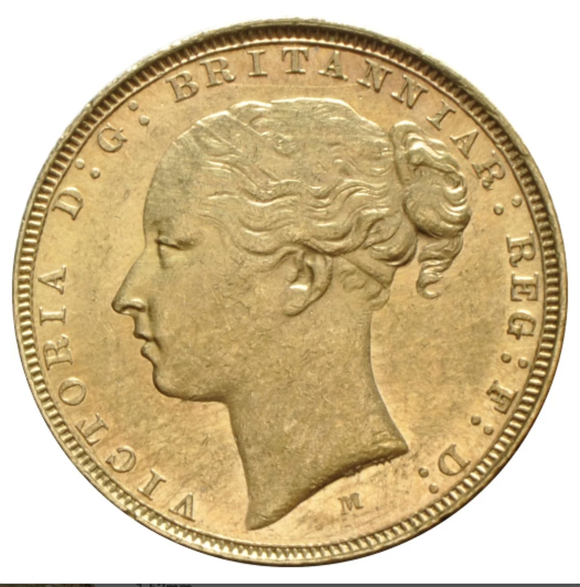 1887 full gold sovereign - Victoria young head - Melbourne - Image 2 of 2