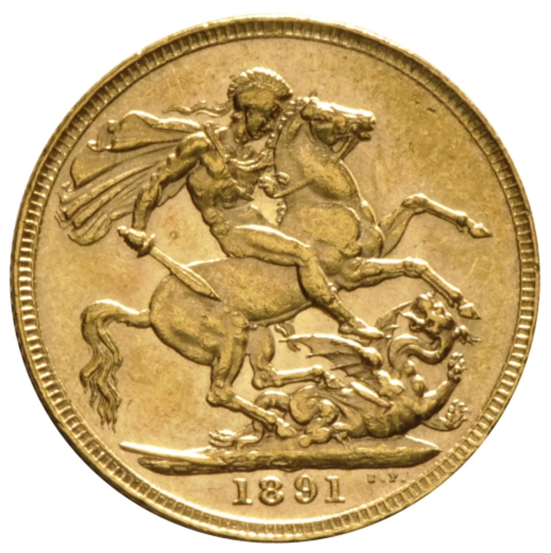 1891 Full Gold sovereign - Victoria Jubilee Head - Melbourne - Image 2 of 2