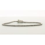 9ct White Gold Tennis Diamond Bracelet 1.23