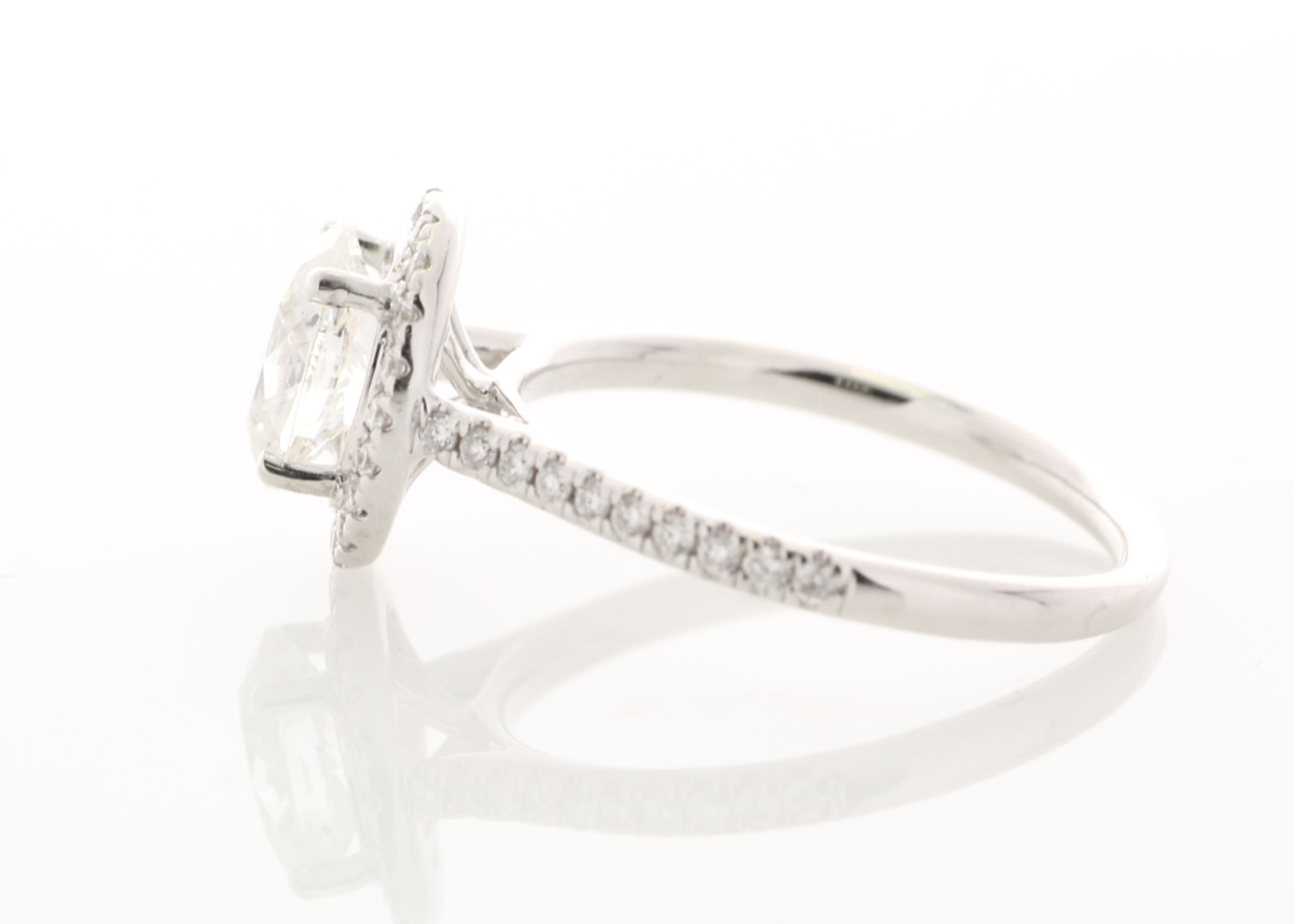 18ct White Gold Single Stone With Halo Setting Ring (1.01) 1.28 - Image 2 of 5