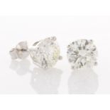 18ct White Gold Claw Set Diamond Stud Earring 4.40 Carats