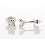 18ct White Gold Single Stone Prong Set Diamond Earring 0.70