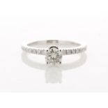 18ct White Gold Single Stone Prong Set With Stone Set Shoulders Diamond Ring (0.50) 0.73