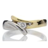 18ct Single Stone Illusion Set Diamond Ring 0.15