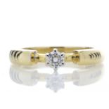 18ct Single Stone Fancy Claw Set Diamond Ring G SI2 0.20