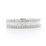 18ct White Gold Channel Set Semi Eternity Diamond Ring 1.00