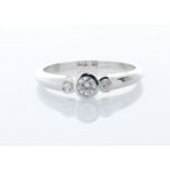 18ct Three Stone Rub Over Set Diamond Ring 0.33