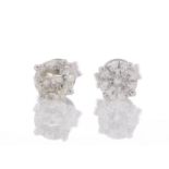 18ct White Gold Single Stone Prong Set Diamond Earring 1.14