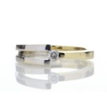 18ct Single Stone Two Tone Diamond Set Ring H SI 0.13