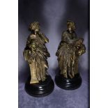 A Beautiful Pair Of 19Th Century Spelter Theatrical Statuettes