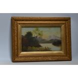 2 gilt framed oil on board