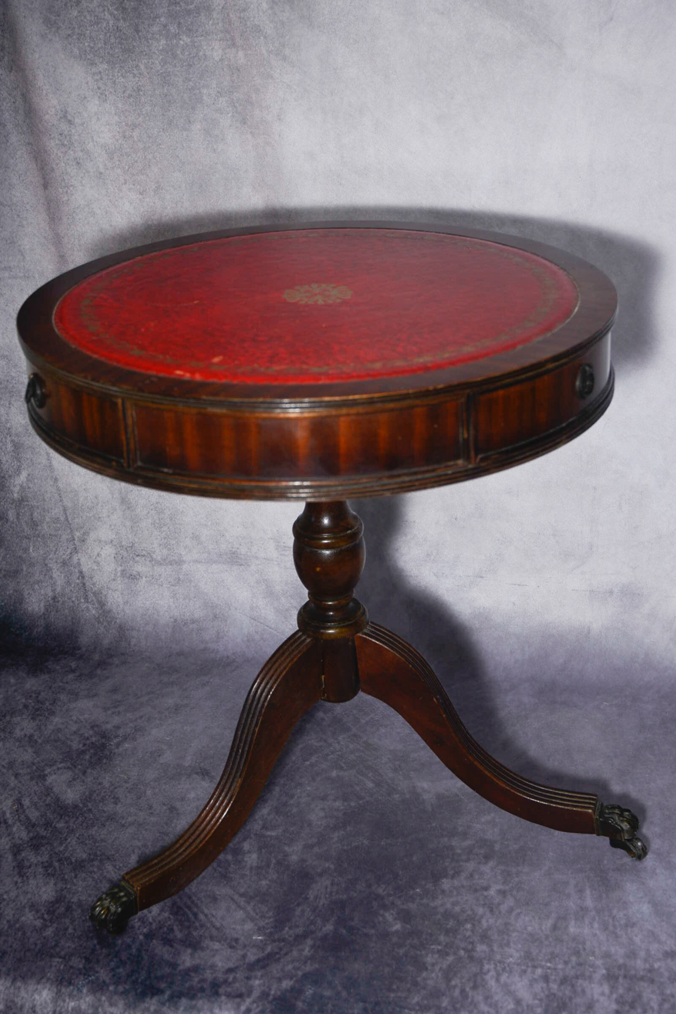 Small Mahogany French style drum table