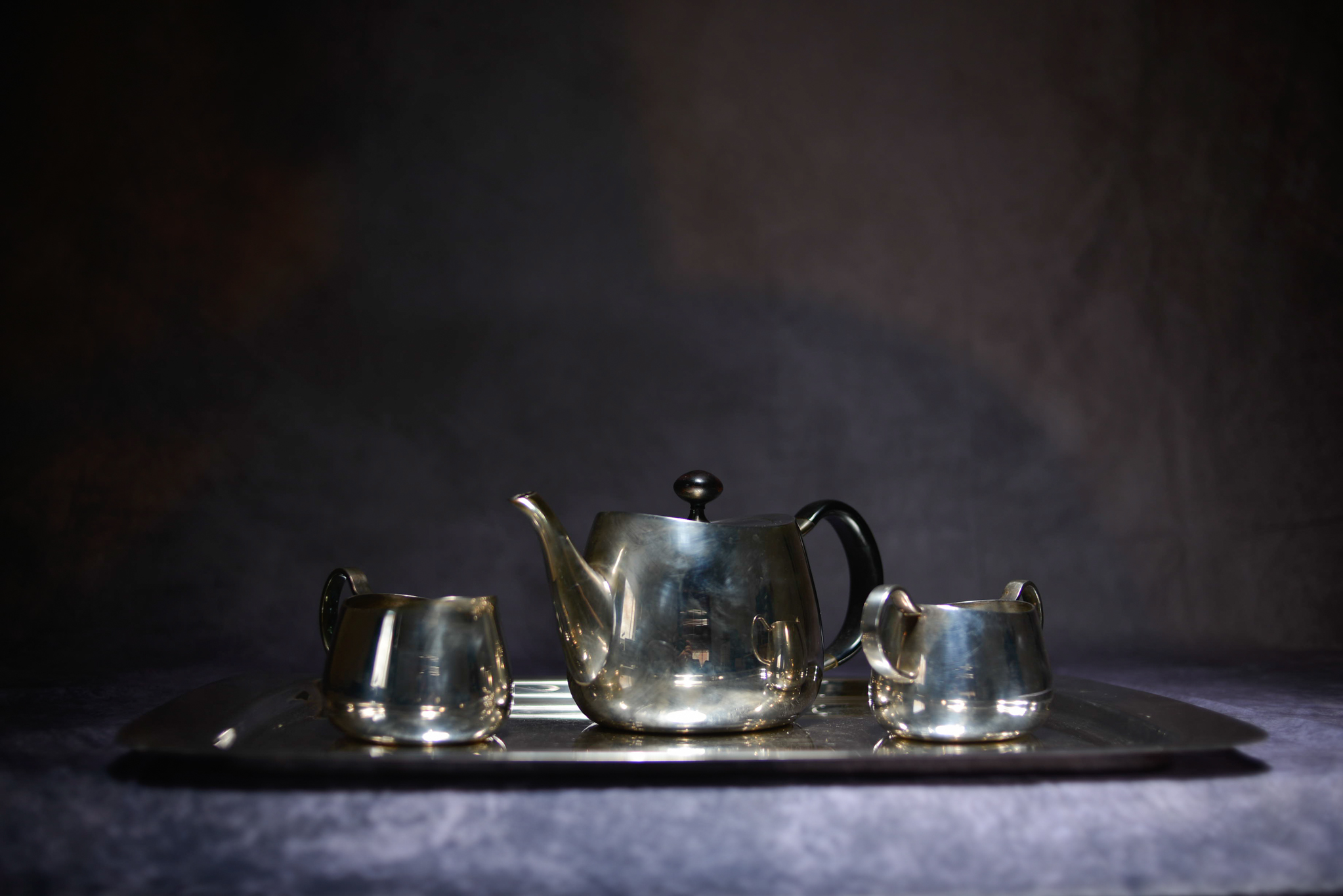 David Mellor 'Pride' Pattern Silver Plate Tea Service.