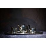 David Mellor 'Pride' Pattern Silver Plate Tea Service.