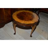 Cameo Burr walnut veneer Queen Anne style occasional table