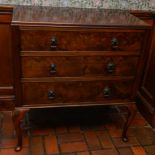 Queen Anne Style Oyster Walnut Chest Of Drawers